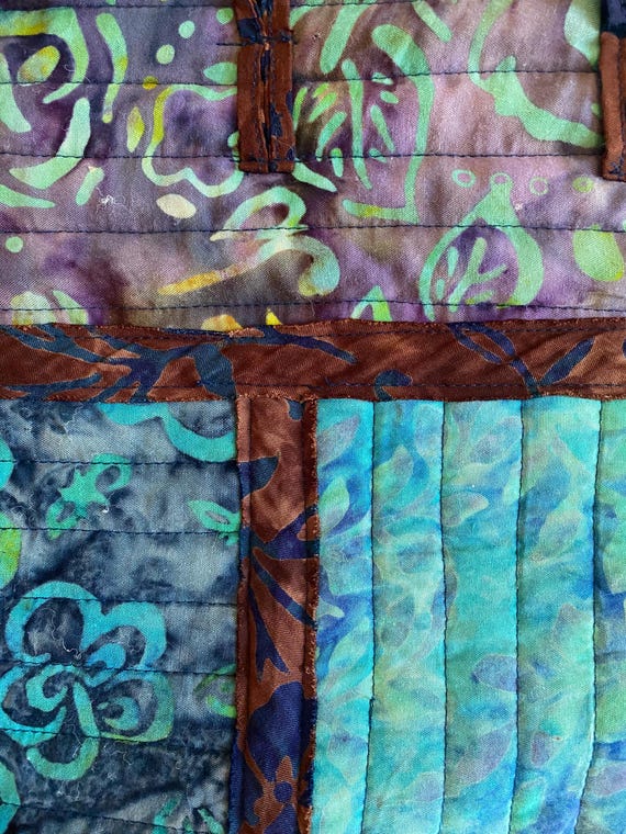 Retro Norm Thompson patchwork quilted toggle jack… - image 5