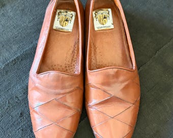 Vintage Rodolfo Valentino brown woven loafers size 9