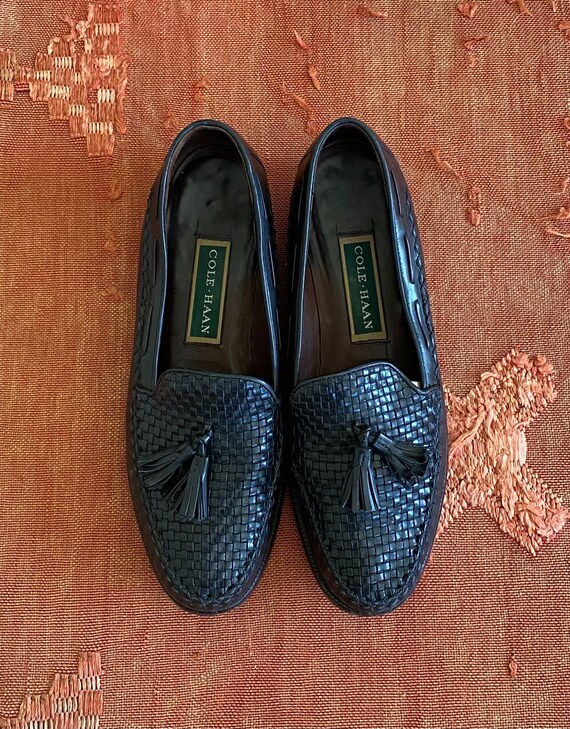 80’s Cole Haan black tasseled loafers size 8.5