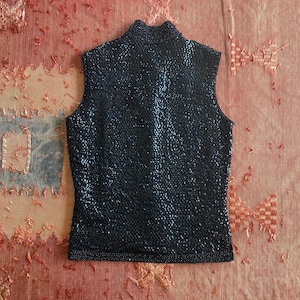 70’s vintage knit sequined sleeveless top size M