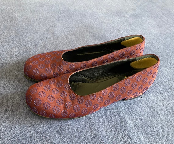 90’s Espace Robert Clergerie dotted ballet flat s… - image 1
