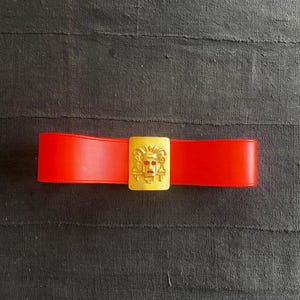 70’s red Aztec snap belt XS