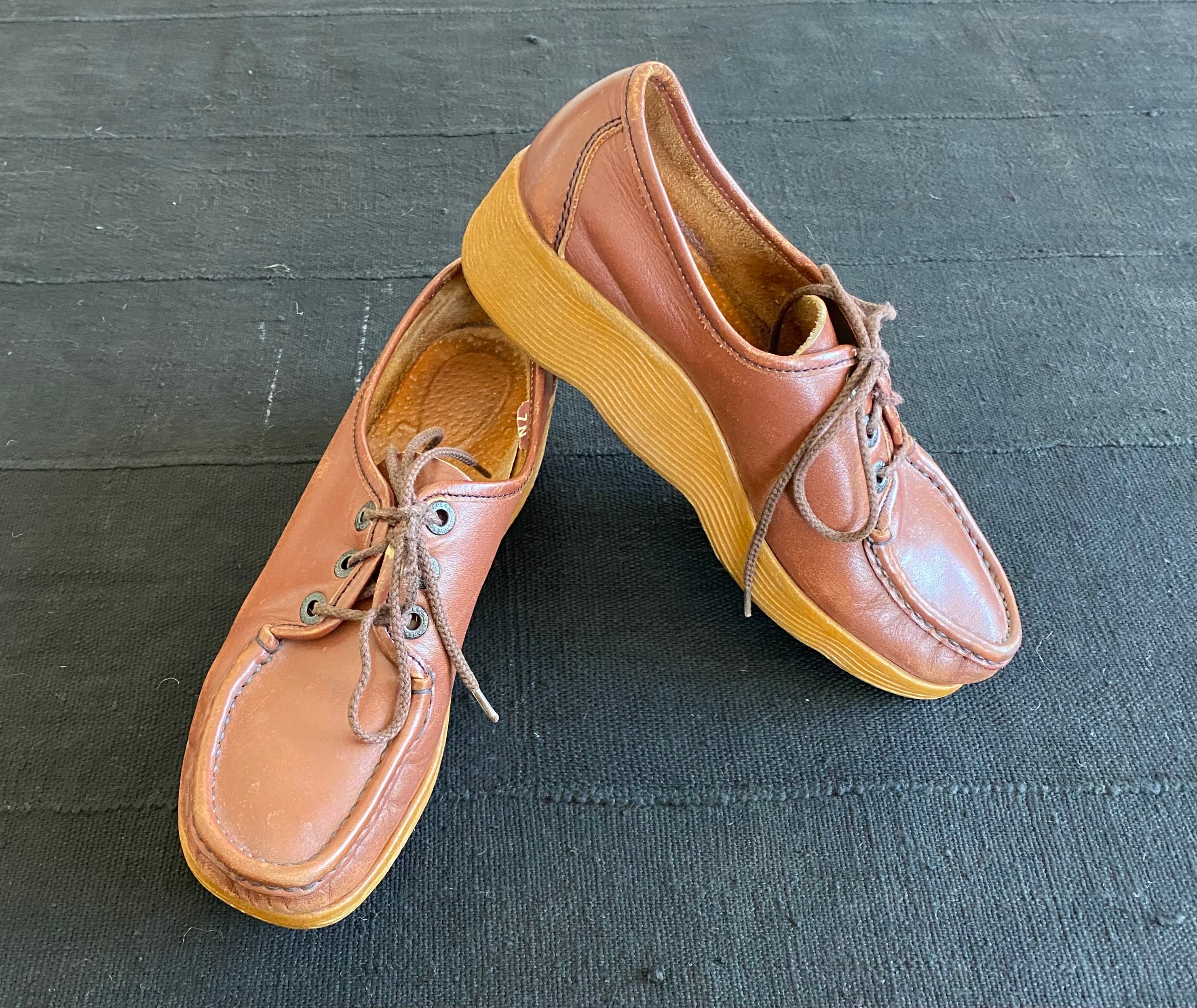 70s Famalore Wavy Sole Platform Edge Shoes Size 7N Etsy