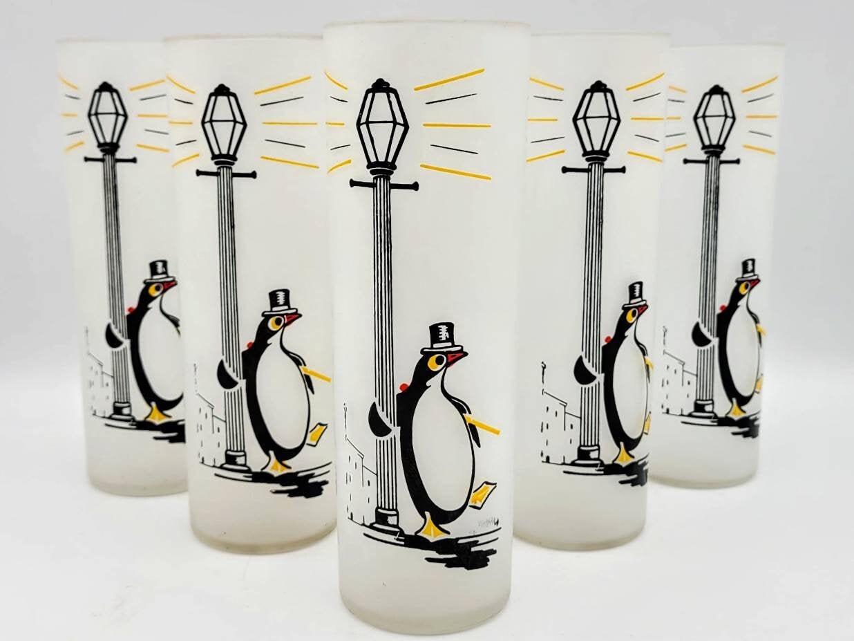 Mid-Century Libbey Penguin Highball Glasses 6 Vintage | Etsy
