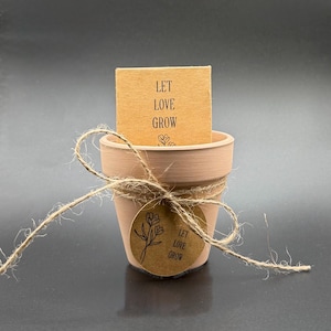 Wildflower Seed Clay Pot Favor Set - Wedding, Bridal Shower, Baby Shower, Party - Sample Available