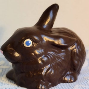 Ceramic Chocolate Bunny Rabbit, Chocolate Inspired Bunny, Easter Bunny Figurine, Faux Food Decor, Spring Decoration