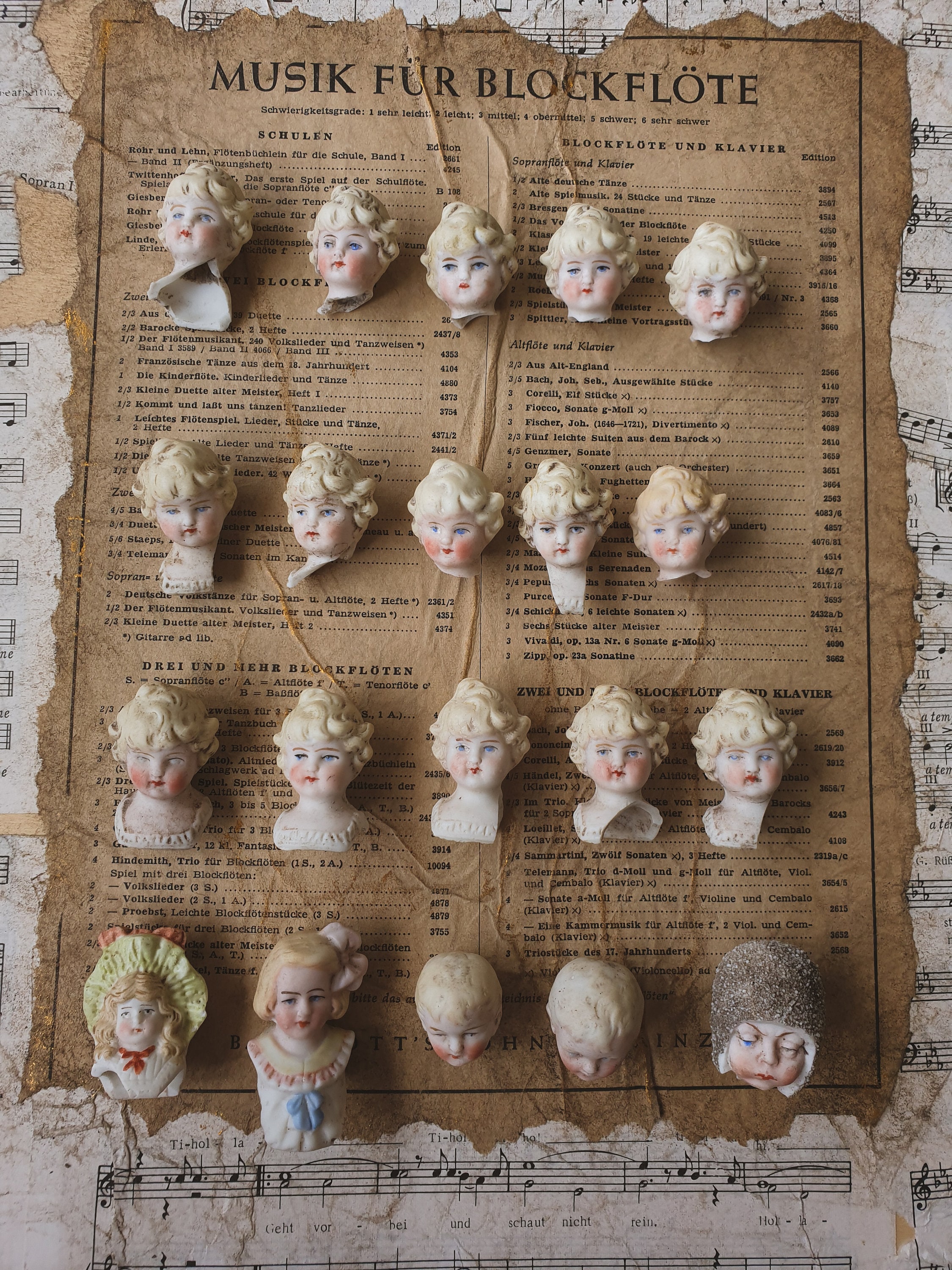 Antique Doll Heads Original Archaeological Finds From Etsy