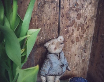 Ooak Teddy Mushroom, Artist Teddy, interior toy, collectibles, artist teddy, collector teddy, mushroom teddy bear, strange mushroom bear, handsewn