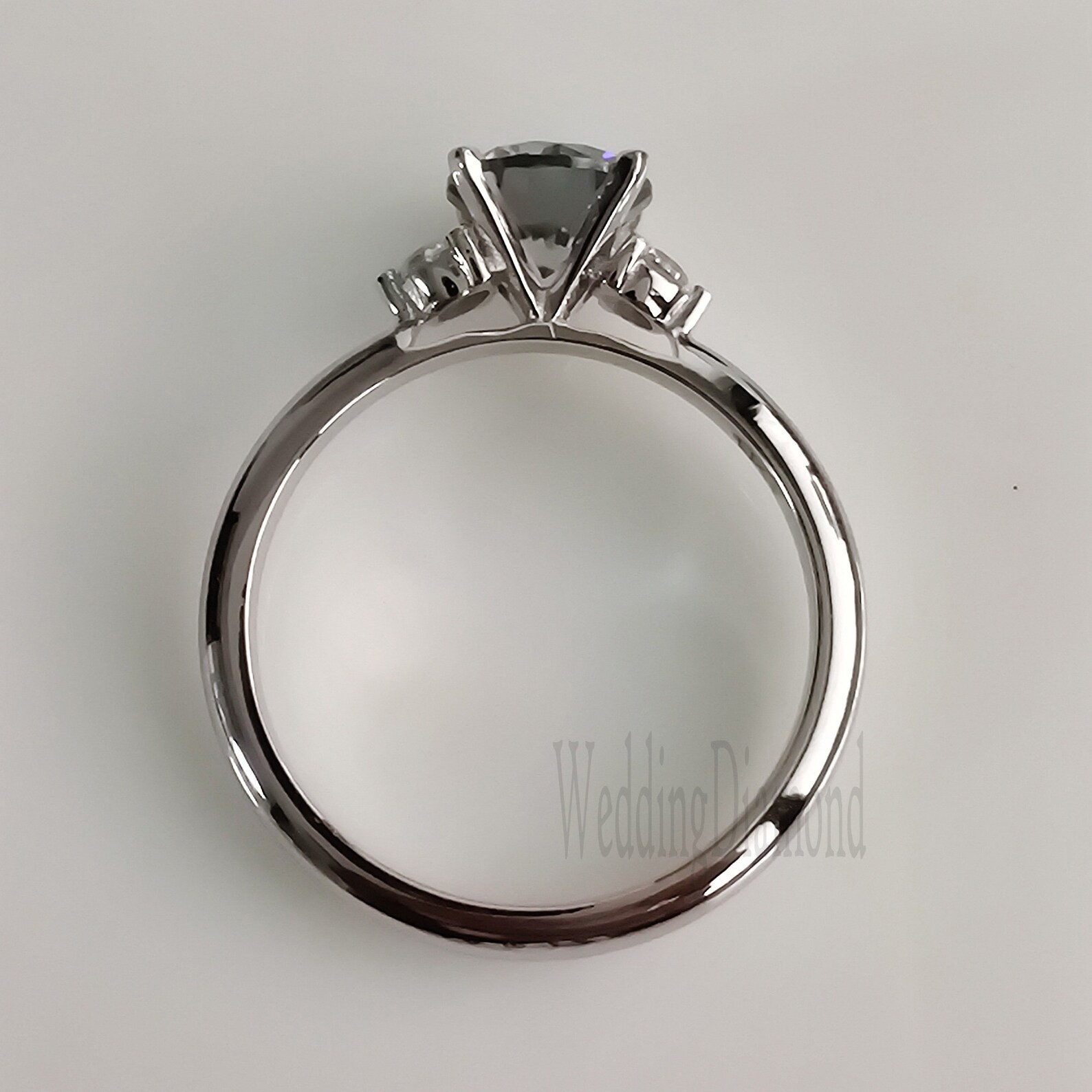 Grey Moissanite Ring Gray Moissanite Engagement Ring 1.30 Etsy