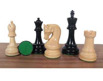 Taj Chess Store Set Di Scacchi Professionale Staunton In Legno - Re 10,4 Cm, Doppia Regina, Pezzi Ponderati Con Feltro, Palissandro E Bosso