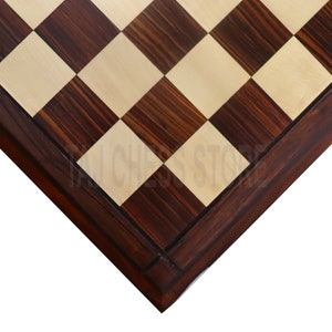 Signatur Serie Luxus Schachbrett | Hochwertiges Schachbrett aus Holz in Rosenholz | 21" Brett mit 55 MM Quadrat