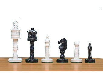 Camel bone luxury Pre-Staunton Series Chess Pieces Only - Hand Carved Camel Bone Royal Chess Set - Taj Chess Store
