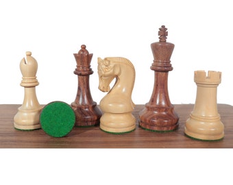 The Leningrad Staunton Chess Set in Golden Rosewood - Club-Sized Wooden Chess Pieces -Weighted Chessmen