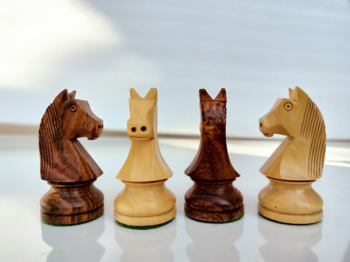 German Knight Chess Pieces Handcrafted wooden Staunton Etsy