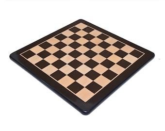 Flat Solid wood Chess Board in Genuine Ebony Wood and Maple Wood - Luxury Chessboard For Tournament Play - Premium Quality Chess Board