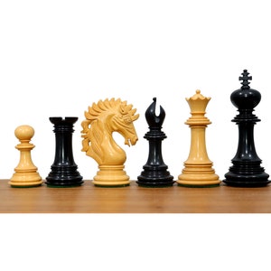 The Camelot Series Luxury Chess Pieces In Ebony Wood - Triple Weighted Pieces with 2 Extra Queens With 23&quot; Chess Board