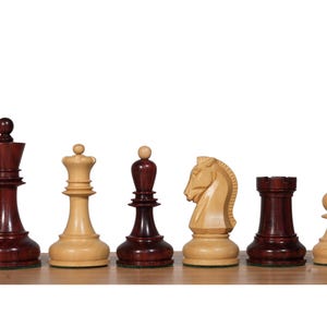 Piezas de ajedrez de Dubrovnik en palisandro de Bud - Reproducción de piezas de ajedrez de Bobby Fischer de 1950