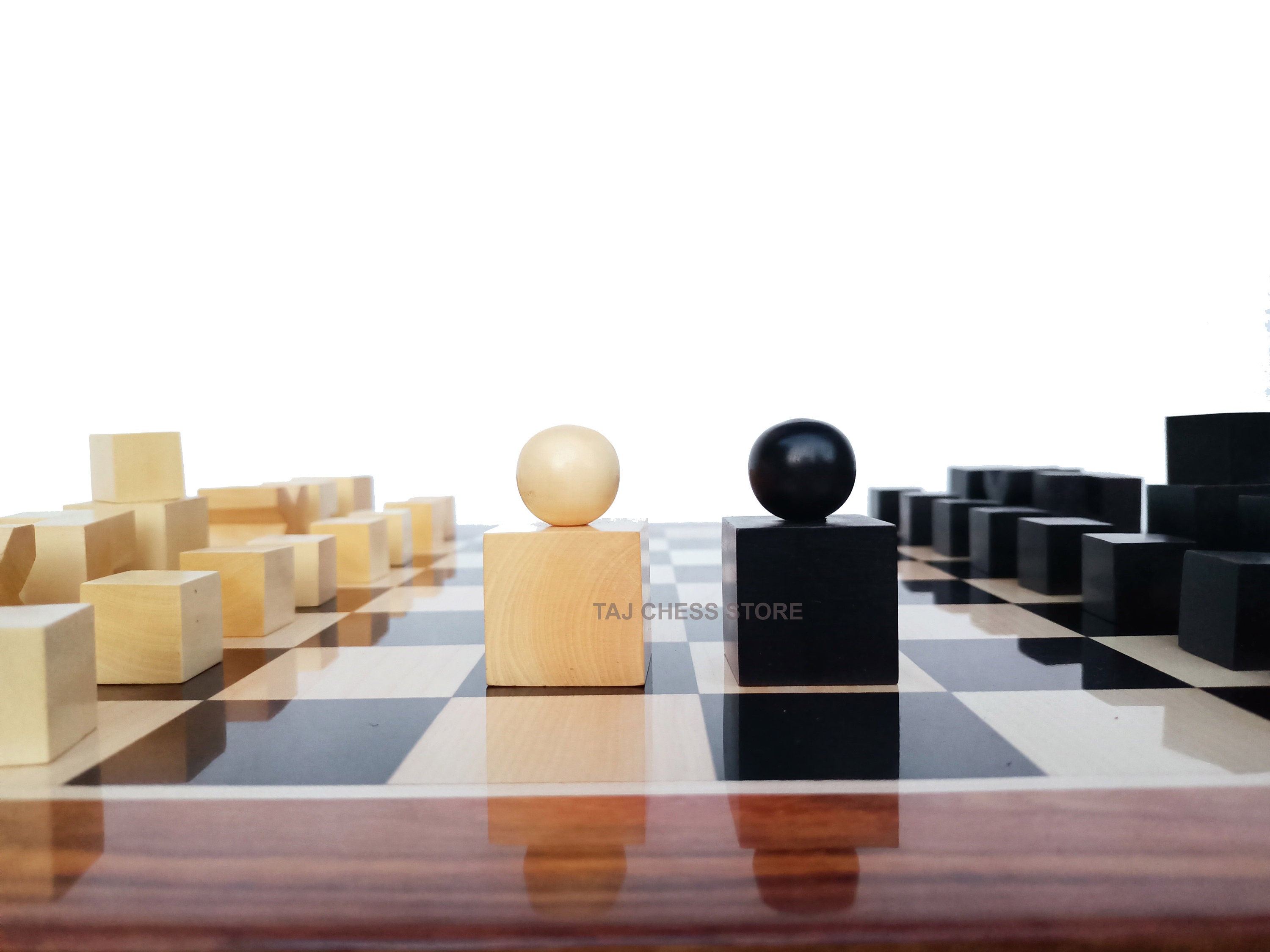 Bauhaus Ebonised Chess Set - Chess Sets - 01278 426100