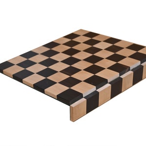 Tablero de ajedrez de viaje enrollable de madera maciza de 12" en auténtica madera de ébano - Cuadrado de 39 mm - Tablero de ajedrez de madera de primera calidad