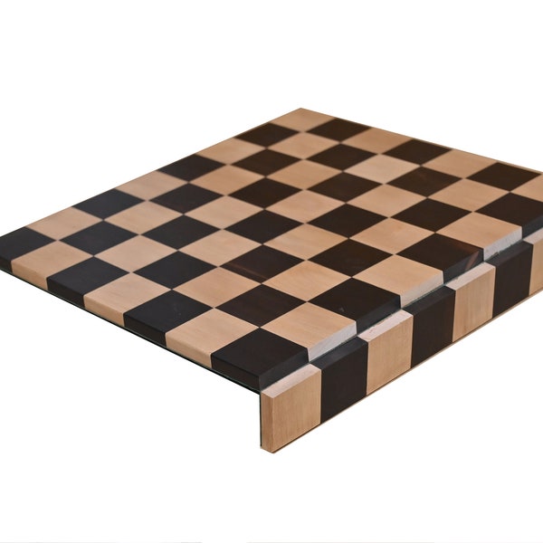 12" Solid wood Roll Up Travel chess Game board in Genuine Ebony wood - 39 mm square - Premium Wood  Chess board