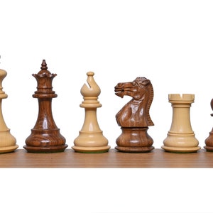 Moscow Tower Staunton Chess Pieces Only | 3.7&quot; Hand carved Staunton Chess Set In  Golden Rosewood |Taj Chess Store