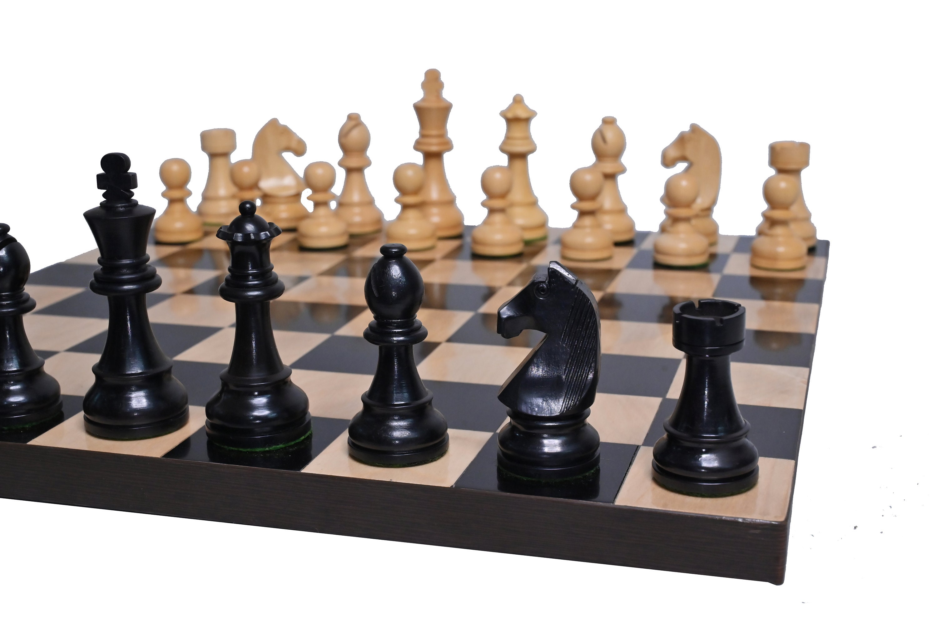 Downhead German Staunton Chess Pieces Ebonised Boxwood 3 