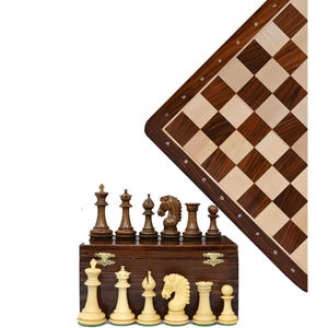 Excalibur Series Staunton Chess Set- 2 Extra Queens | Premium Handcrafted Wooden Chess Set With 21&quot; Chess Board | Weighted Chess Set