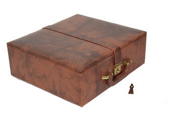 Leatherette Coffer Storage Box For 4.2"- 4.6" King Chess Pieces With Tray