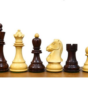 Dubrovnik Chess Pieces in Rosewood- Reproduction of 1950 Bobby Fischer Chessmen- king 3.7&quot;|Luxury Chess Pieces| Taj Chess Store