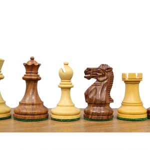 3&quot; Wooden Chess Set - Stallion Knight Staunton chessmen and 3&quot; - 4.2&quot;  Wooden Chess Storage Box |Tournament Chess Set TAJ CHESS STORE