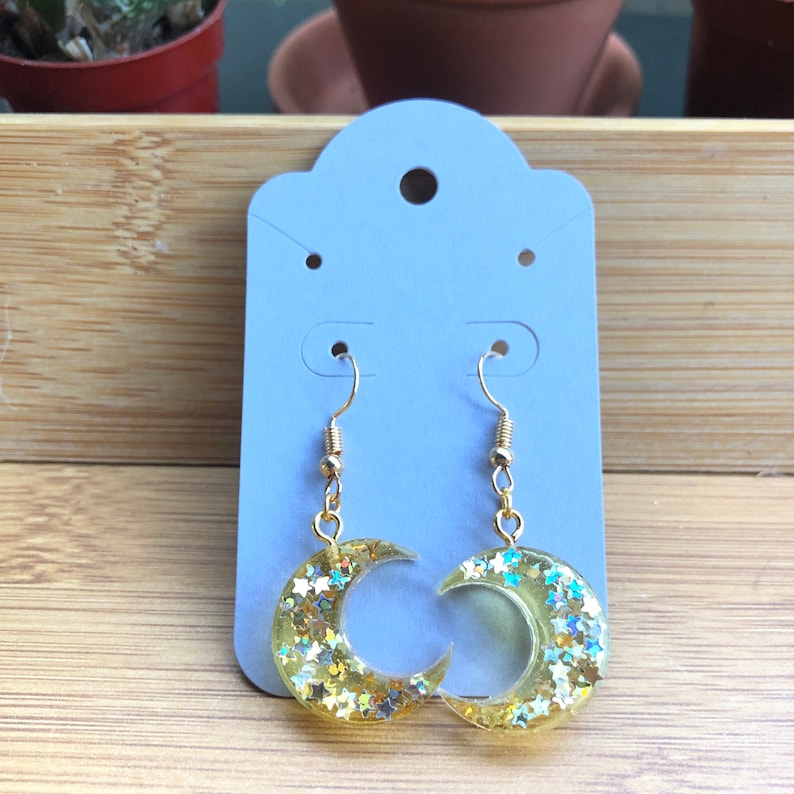 Glitter Moon Earrings