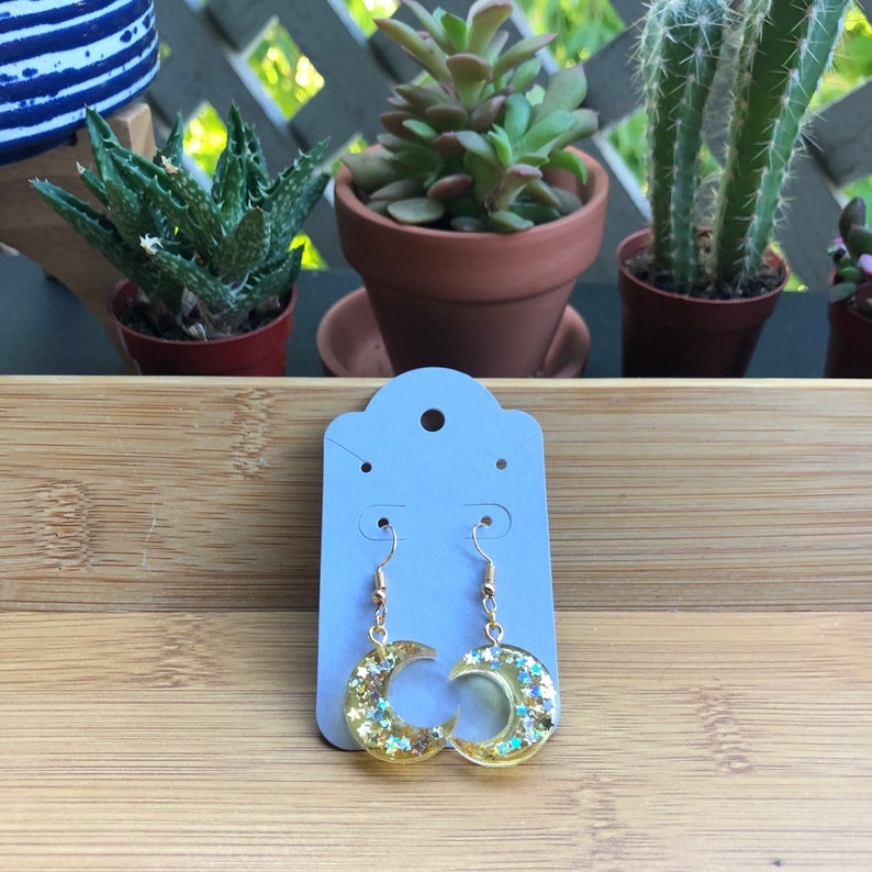 Glitter Moon Earrings