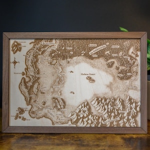 Eragon Map, Wood Engraved Map of Alagaësia