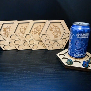 D&D Dice Tray Coasters, 23 Choices (14 Classes + Others),  DnD / Pathfinder / Tabletop RPG Gaming Coasters