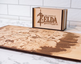 Breath of the Wild Map Coasters, Zelda BOTW/Tears of the Kingdom Wood Coasters