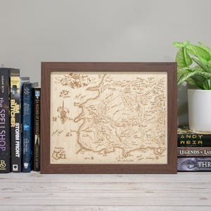 The Wheel of Time Map, Fantasy Wood Engraved Map image 1