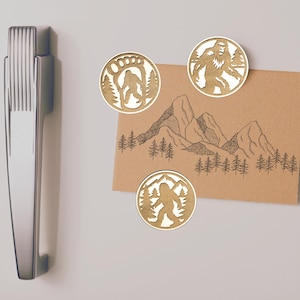 Bigfoot Sasquatch Wood Magnet Set - Set of 3 - Cryptid Art, PNW Forest Decor, Gift for Hikers & Campers, Fridge Magnets
