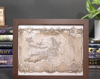 Fourth Wing/Iron Flame/Onyx Storm Map, Wood Engraved Map