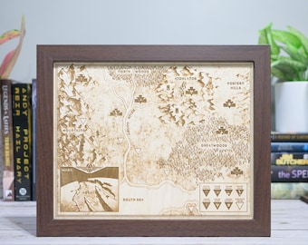 Red Rising Map, Wood Engraved Map of Mars from Book 1