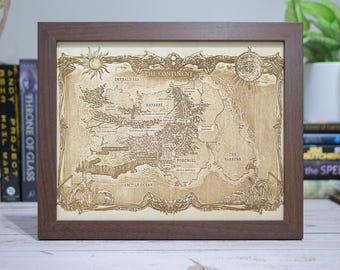 Fourth Wing/Iron Flame/Onyx Storm Map, Wood Engraved Map