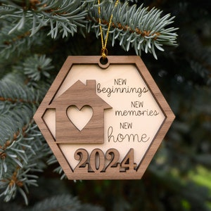 New Home Ornament, 2024 Christmas Holiday Ornament