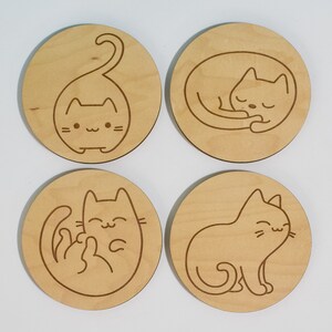 Cat Coasters, Set of 8, Cute Cats, Cat Lovers Gift, Gift for Cat Mom, Crazy Cat Lady image 3