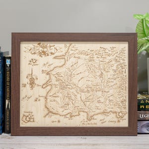The Wheel of Time Map, Fantasy Wood Engraved Map image 2