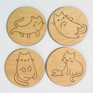 Cat Coasters, Set of 8, Cute Cats, Cat Lovers Gift, Gift for Cat Mom, Crazy Cat Lady image 4