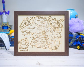 Elder Scrolls Map, Tamriel Wood Engraved Display Map