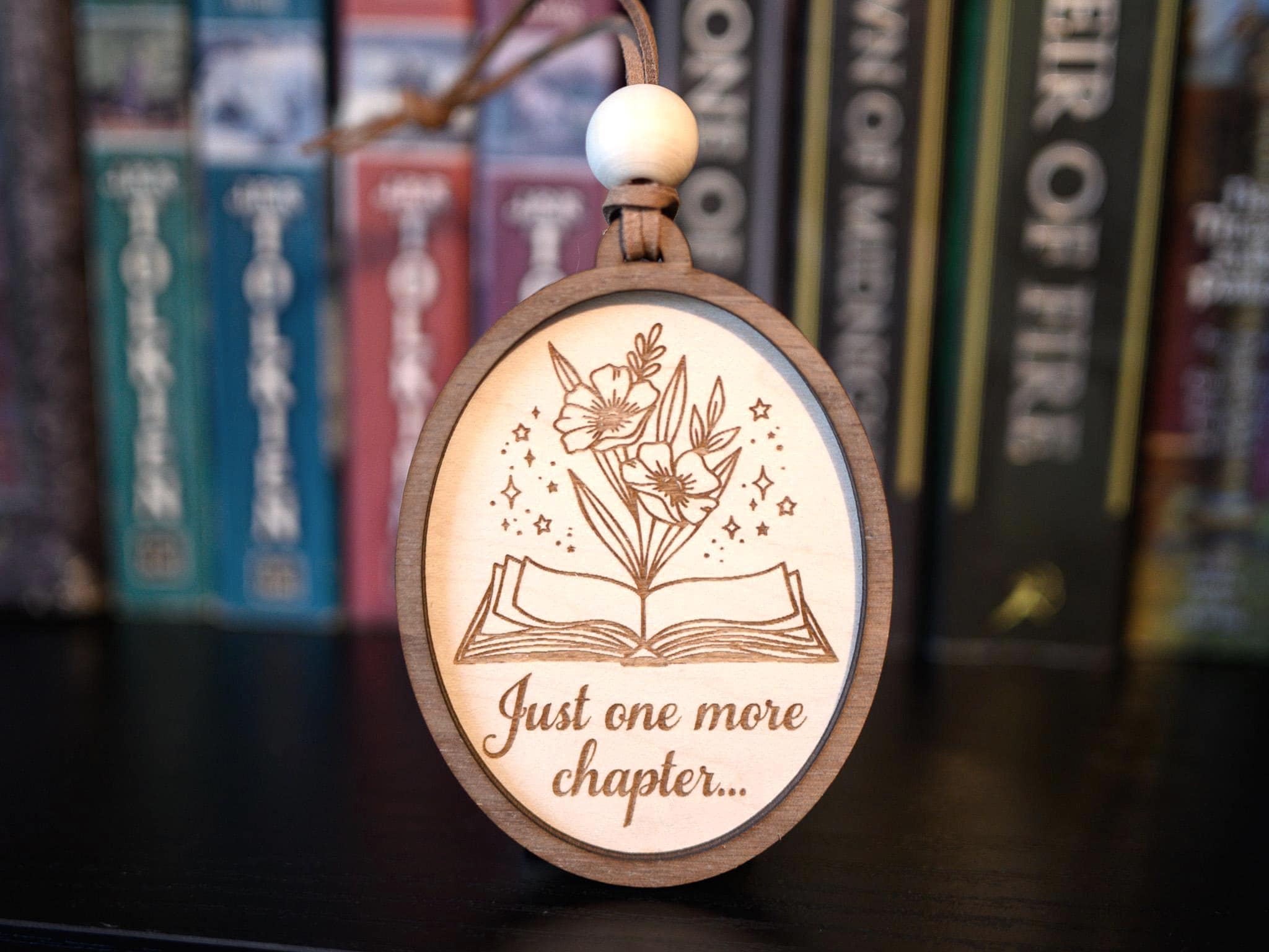 Chapter Swirls Book Ornament: Just One More Chapter Wood Engraved Ornament - Etsy