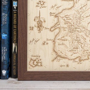 The Wheel of Time Map, Fantasy Wood Engraved Map image 3