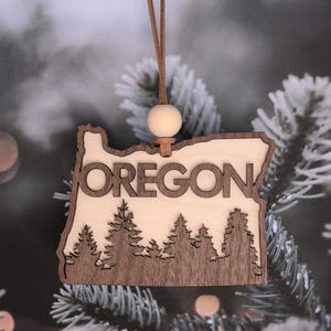 Oregon Ornament, Oregon Gifts, Wood Oregon State Christmas Ornament