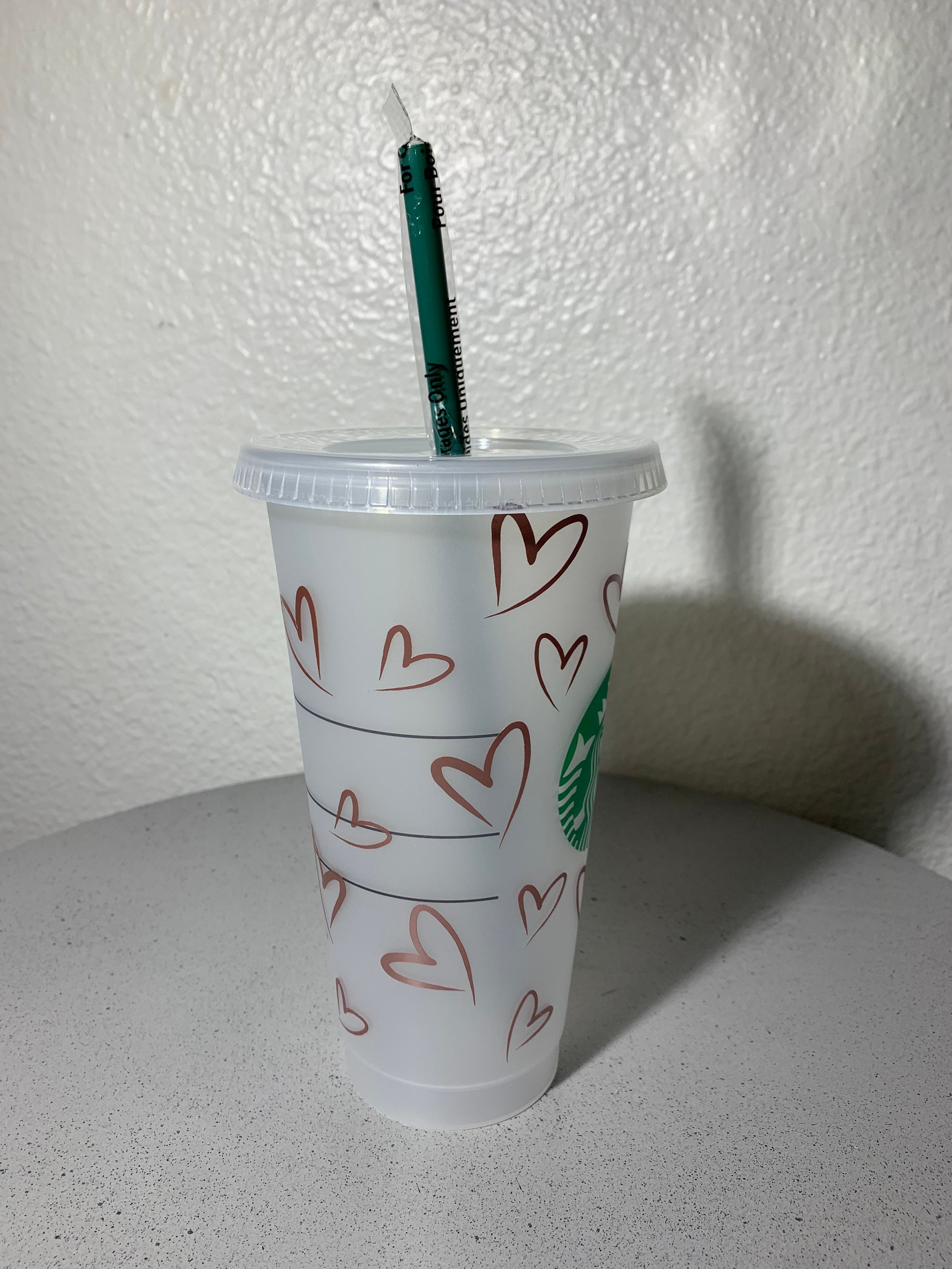 Hearts Starbucks Tumbler Reusable Starbucks Tumbler Etsy