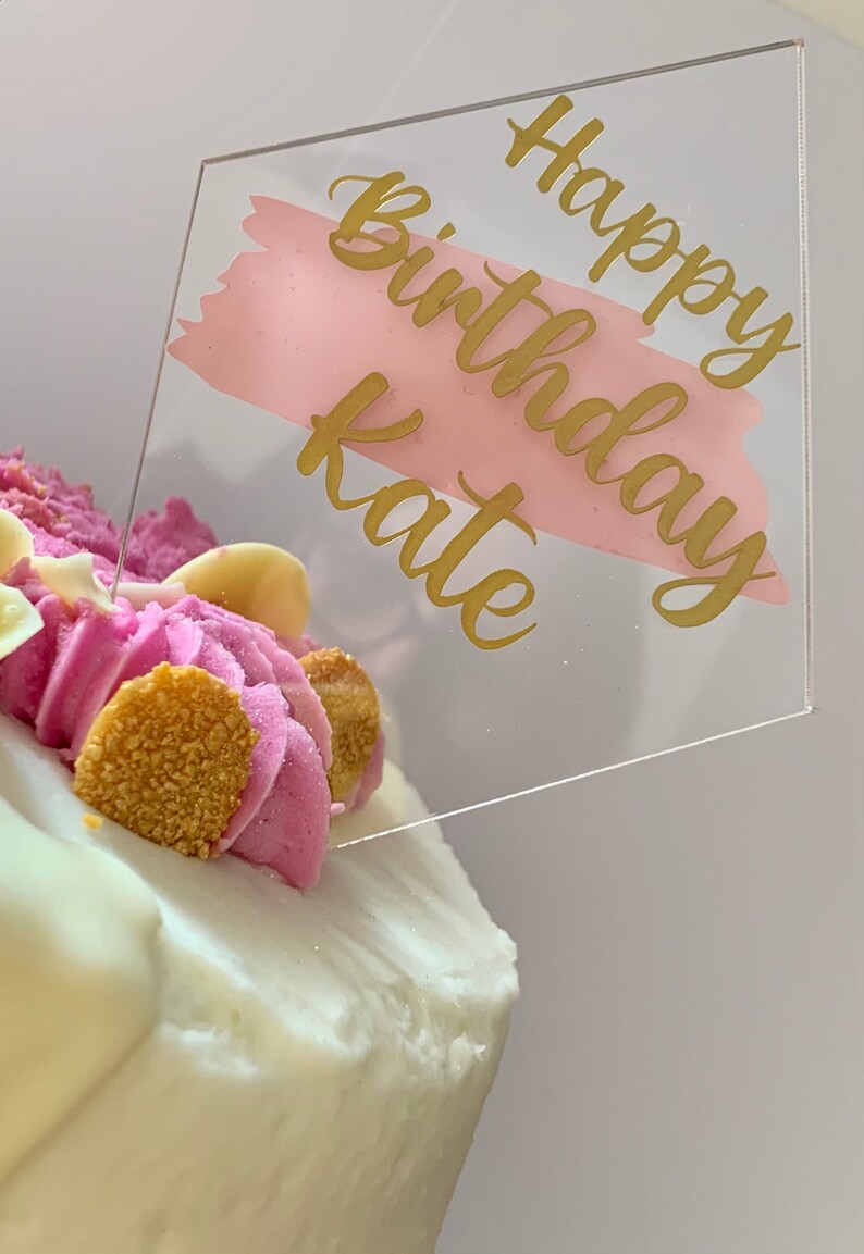 Personalised Acrylic Disc Cake Topper Etsy